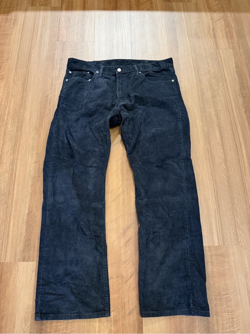 Levi‎ & Strauss 514 Mens Corduroy Pants Black 38x30